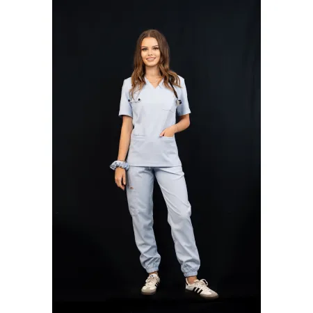 Spodnie medyczne SCRUBS MEDI TEDDY - LLEVANTI BABY BLUE